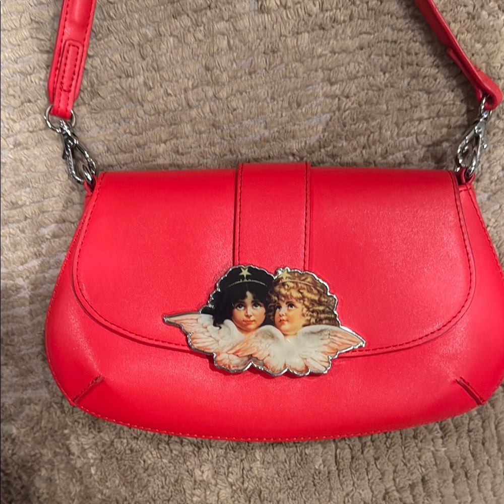 Fiorucci Red Shoulder Bag with Gold Accents - Picture 2 of 5